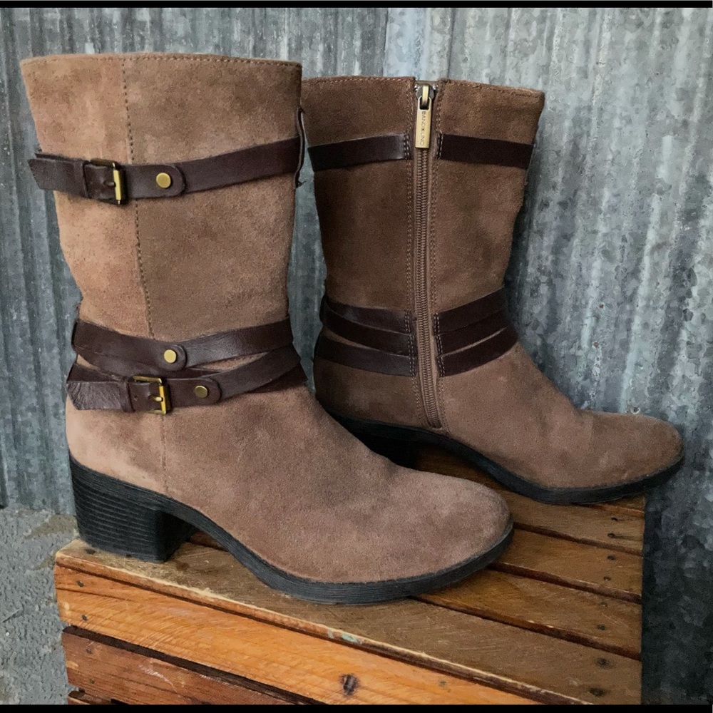 Belted Suede Boots